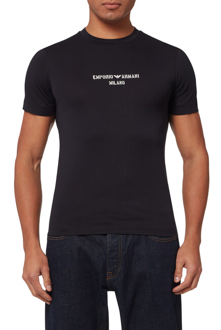EA Micro Logo T-shirt in Cotton Jersey